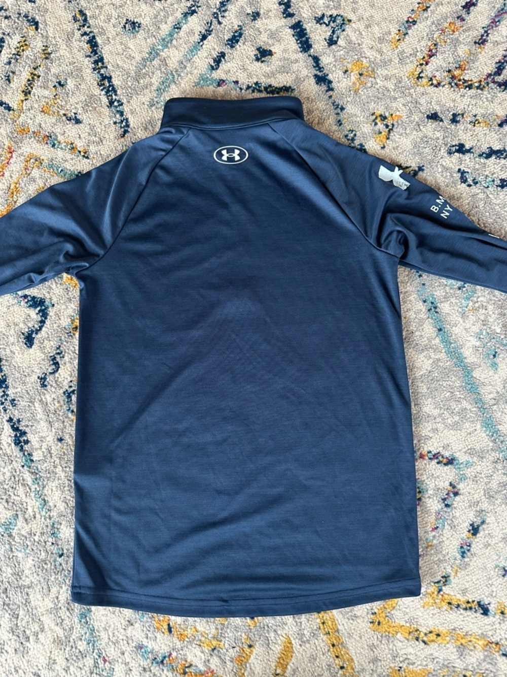 Boy’s Under Armour Navy Quarter-Zip Long Sleeve Pullover - Picture 4 of 4